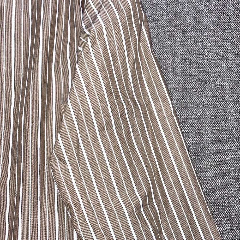 Banana Republic Mad Men Brown White Striped Long Sleeve Button Up Mens Medium